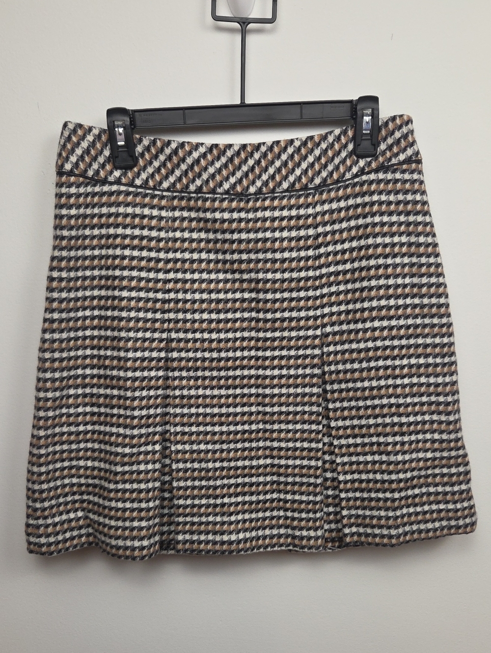 Talbots Wool Houndstooth Plaid Pleated Schoolgirl Skirt Academia Office Career 8